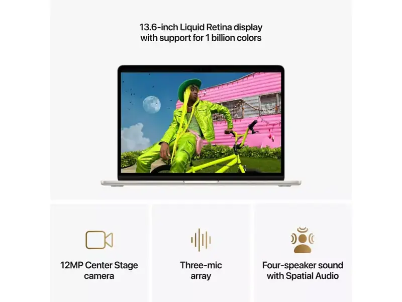 Ноутбук Apple MacBook Air 13,6 2026 M5/10CPU/10GPU/32GB/512GB Starlight (Z1L3000RR) - фото 5