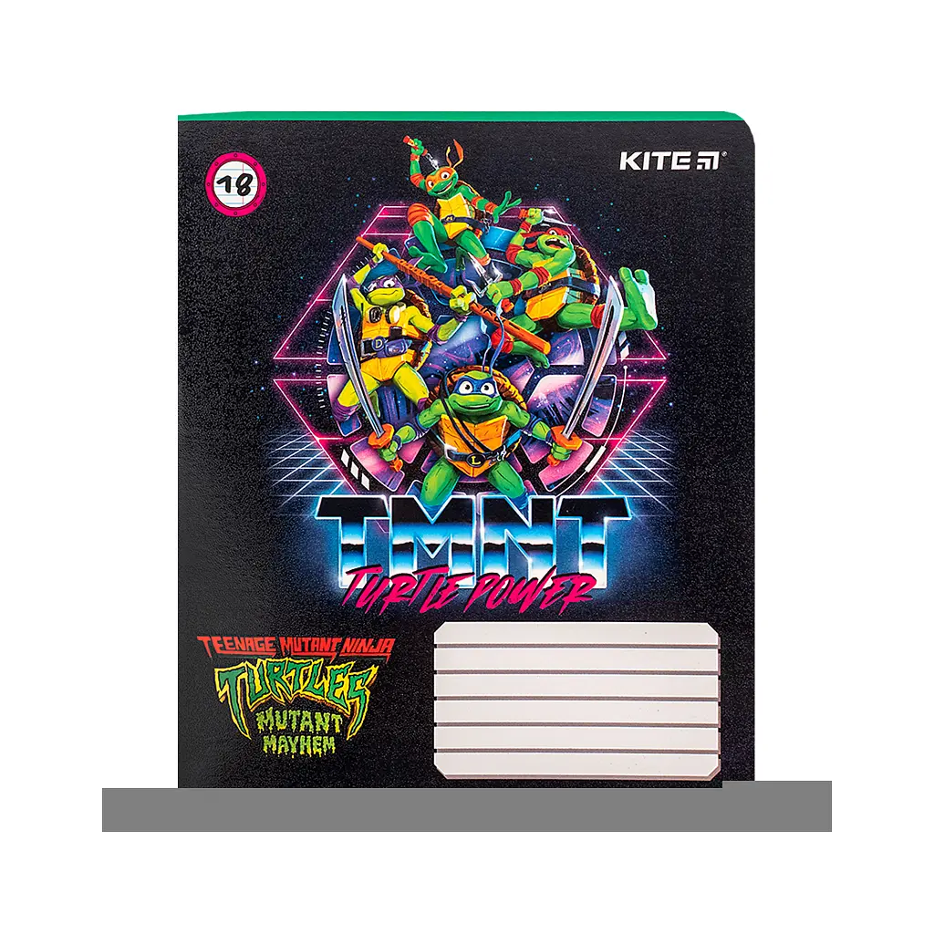 Зошит Kite Ninja Turtles, 18 аркушів, лінія (NT24-237) - фото 2