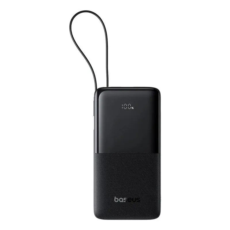 Внешний аккумулятор Baseus Bipow 2 20000 mAh 20 W со встроенным черным кабелем - фото 2