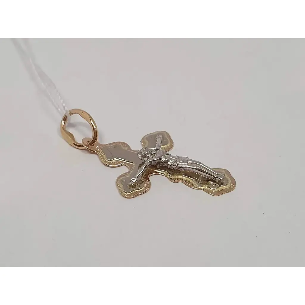 Золотий хрестик Харківська ювелірна фабрика. Розп'яття Христа. 118-АНВРР - фото 2