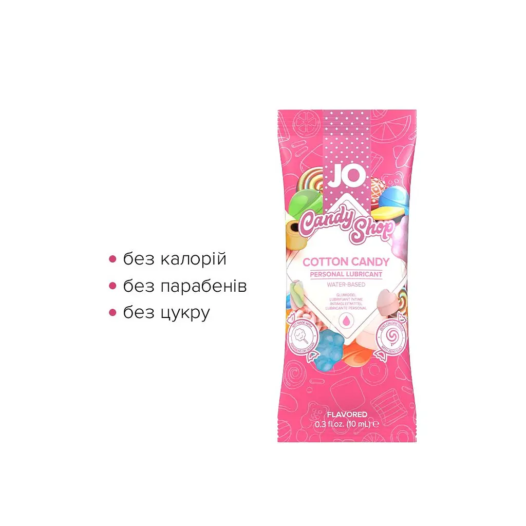 Набір лубрикантів Foil Display Box – JO H2O Lubricant – Cotton Candy – 12 × 10ml - фото 3