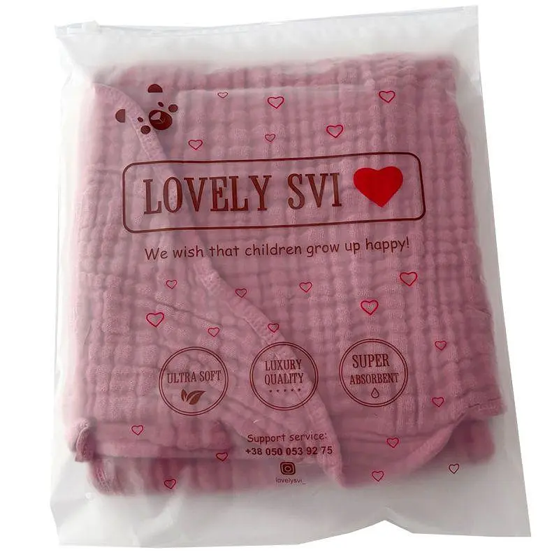Дитячий рушник з капюшоном Lovely Svi органічна бавовна (муслін) – 80 x 80 см, від 0 до 2 років Рожевий (2001251) - фото 4