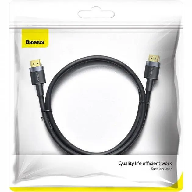 Кабель Baseus Cafule 4KHDMI Male To 4KHDMI Male Adapter Cable 2m CADKLF-F01 Black - фото 2