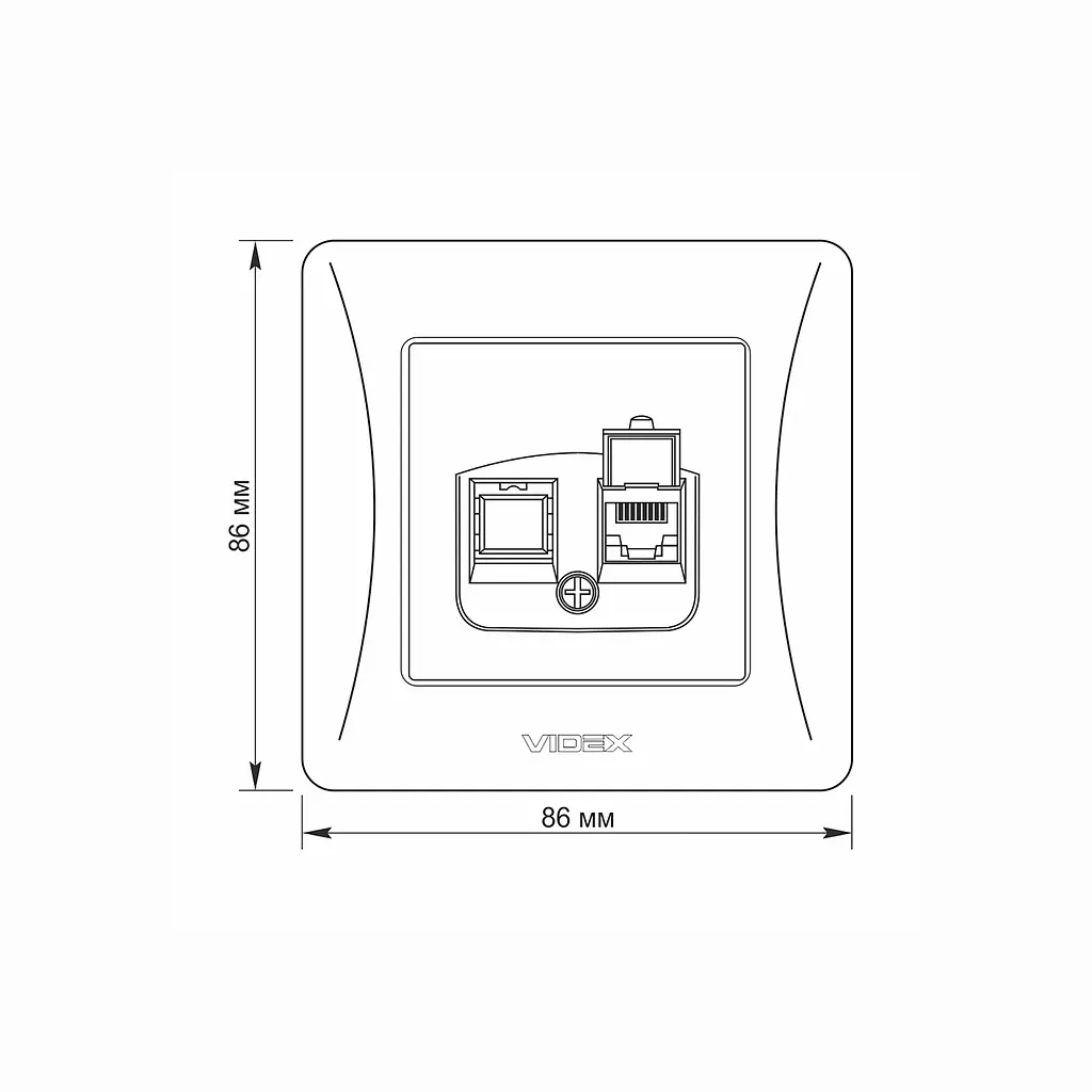 Розетка CAT6 одинарна комп'ютерна біла VIDEX BINERA VIDEX (24439-000) - фото 5