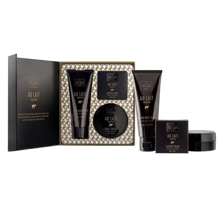 Подарочный набор Scottish Fine Soaps Au Lait Noir Body care gift set: Крем для душа, 75 мл + Крем для тела, 50 мл + Твердое мыло, 40 г (101966) - фото 2