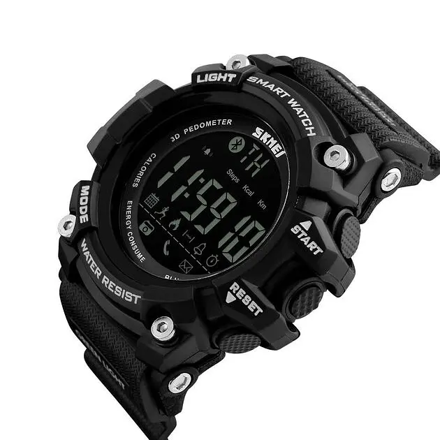 Наручні чоловічі смарт годинник Skmei 1227 Black (12373) - фото 2