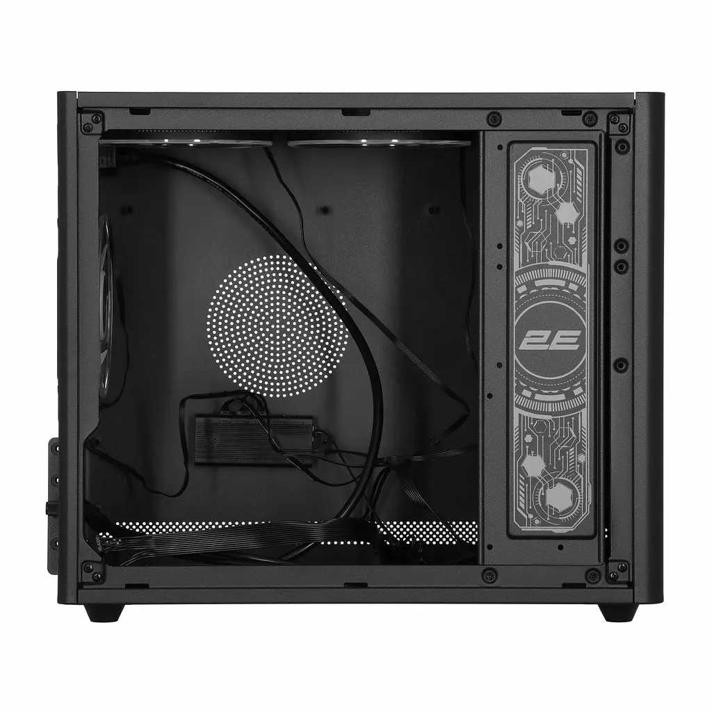 Корпус 2E Credo Plus V350BG без БР 1xUSB3.0 1х USB 2.0 1xUSB Type-C 3x120мм ARGB VGA 350мм LCS ready контролер з пультом TG Side Panel mATX чорний - фото 8