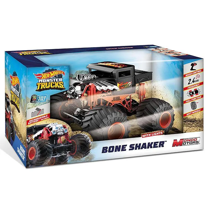 Іграшковий автомобіль на радіокеруванні Mondo Hot Wheels Monster Trucks Bone Shaker 1:15 (63648) - фото 3