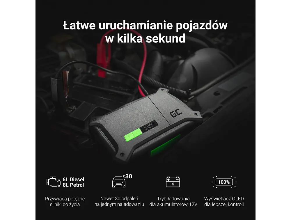 Пуско-зарядний пристрій/стартер/Powerbank Green Cell PowerBoost 2000 А 60 W - фото 8