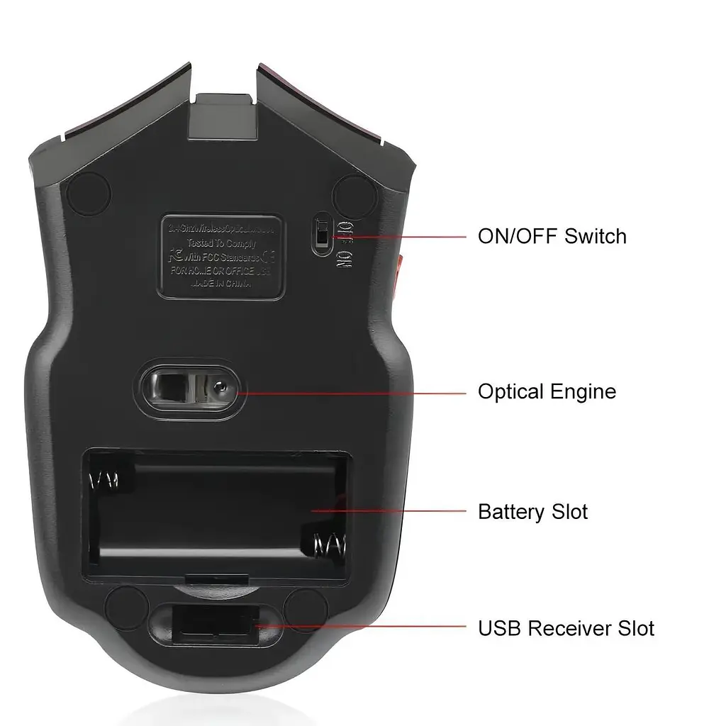 Ігрова миша 2.4G бездротова оптична з USB-приймачем для ПК і ноутбука. Чорна - фото 5