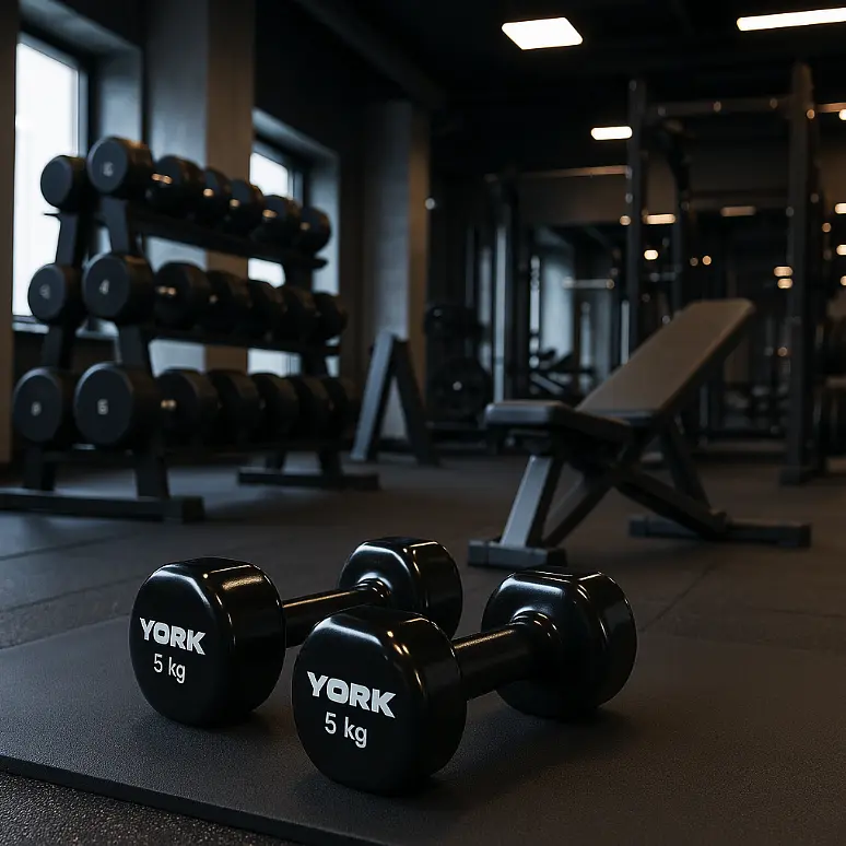 Гантелі для фітнесу вінілові круглі York Fitness 2х5кг чорний - фото 2