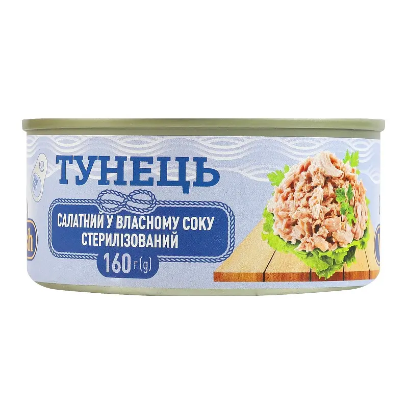 Тунец салатный в собственном соке стерилизованный WellFish с/б 160 г - фото 2