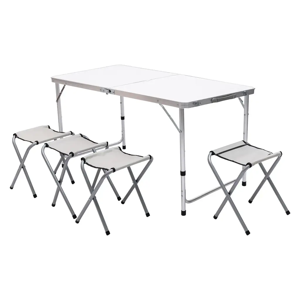 Стол для пикника LUGI JY-12060W раскладной со стульями 120х60х70/61/54 см белый - фото 2