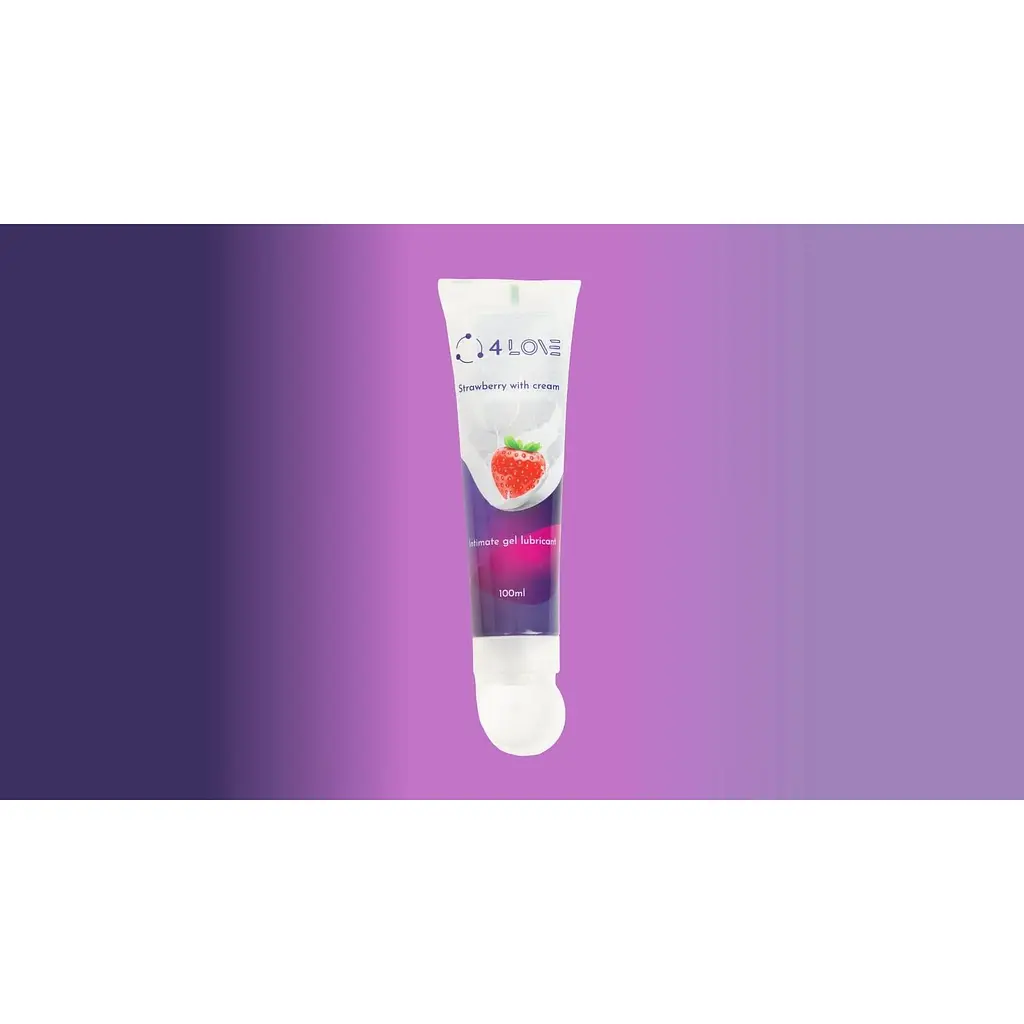 Інтимний гель-змазка 4Love Strawberry with cream на водній основі 100 мл  - фото 4