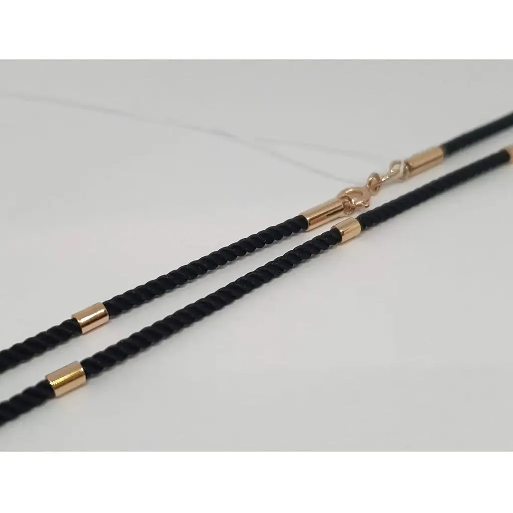 Ювелирный шелковый шнурок Tango с золотыми вставками. 950085 45 - фото 2