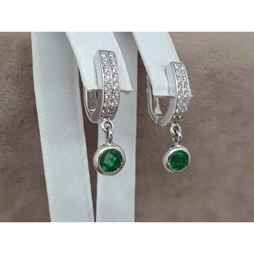 Золоті сережки Iris з діамантами і смарагдами. 1СИ21277 - фото 3