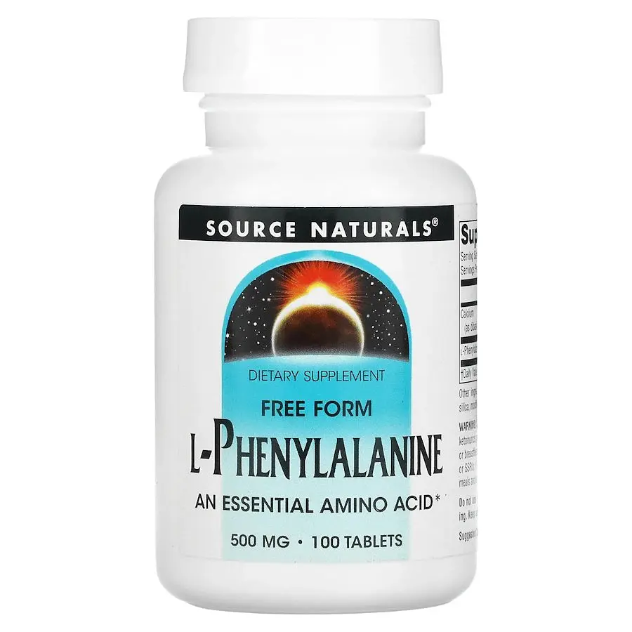 Амінокислота L-Phenylalanine 500 mg, 100 таблеток Source Naturals fit0018837 - фото 2