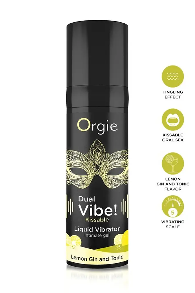 Збуджуючий гель вібратор ORGIE Dual Vibe! Kissable Liquid Vibrating Lemon Gin And Tonic Orgie 17557; 69-17557 100606 - фото 3