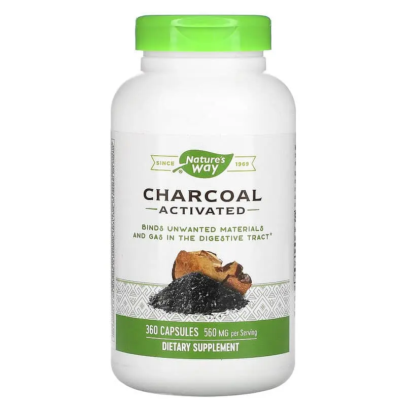 Активоване вугілля, Charcoal Activated, 280 мг, 360 капсул Nature's Way vit0002493