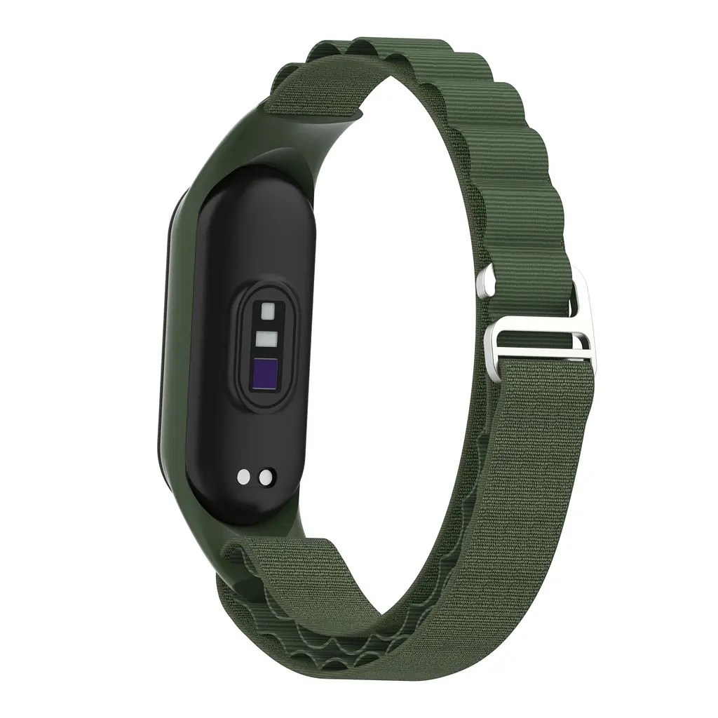 Ремінець для Xiaomi Mi Band 7/6/5/4, зелений, AlpinaStyle Band, тканинний поліестеровий ремінець для фітнес браслета, дихаючий, для активного відпочинку та спорту, ArmorStandart (ARM64988) - фото 6