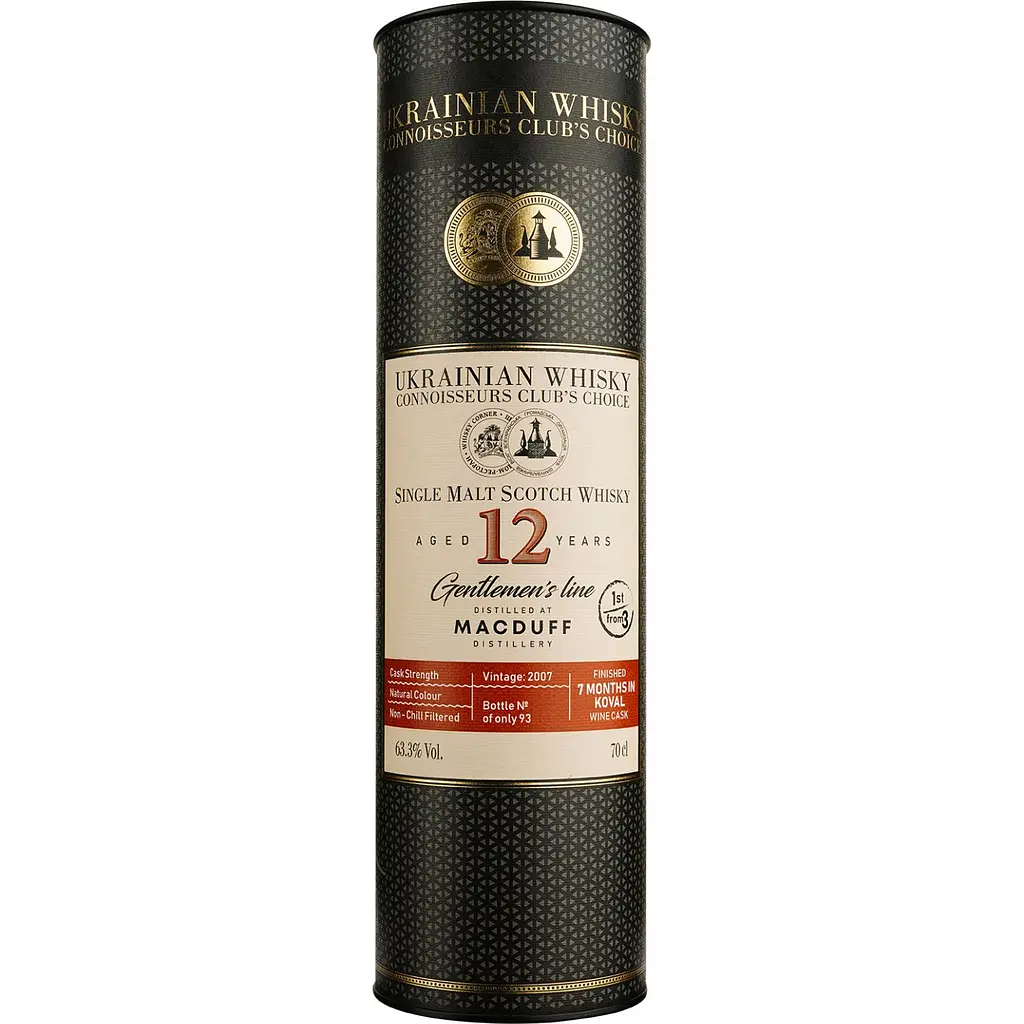 Віскі Macduff 12 Years Old Koval Single Malt Scotch Whisky, у подарунковій упаковці, 63,3%, 0,7 л - фото 3