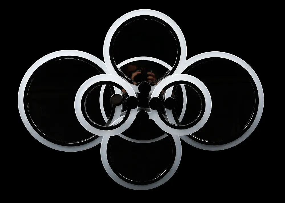 Люстра світлодіодна Splendid Ray LK236/6+A LED, 240Вт, чорнобіла, сучасний стиль, з пультом, димер, 80/60 см - фото 4