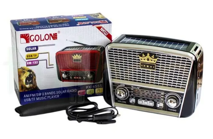 Радиоприемник Golon RX-455S Solar с солнечной панелью черный - фото 7