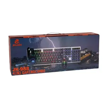 Игровой комплект для ПК 4 в 1 клавиатура, мышь, наушники, коврик Jeqang JK-988 черный (ЦУ-00033988_601) - фото 6