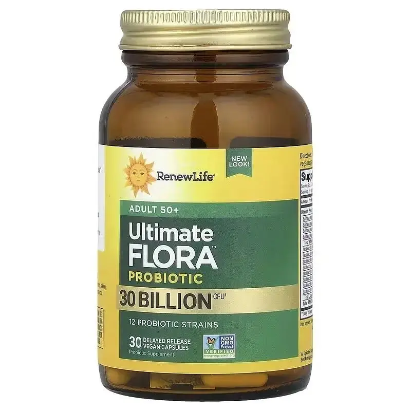 Пробіотики для дорослих 50+ 30 млрд КУО Renew Life Ultimate Probiotic Flora Adult 50+ 30 Billion CFU 30 веганських капсул - фото 3