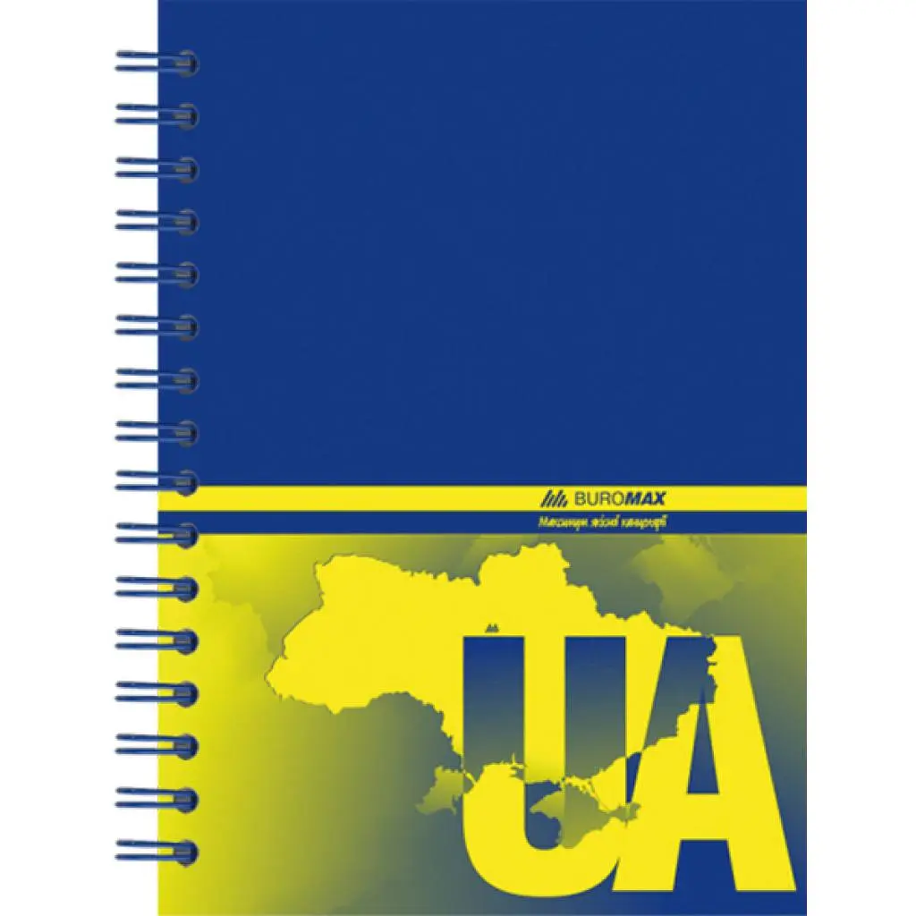 Блокнот Buromax спіраль збоку, А6, 96 аркушів, клітинка, UKRAINE, асорті (BM.2422) - фото 2