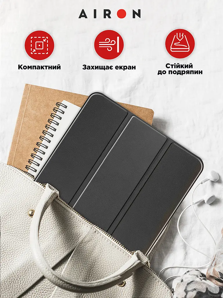 Чехол AIRON Premium для Lenovo Tab P11 Pro 2nd Gen 11.2" с защитной пленкой и салфеткой Black - фото 9