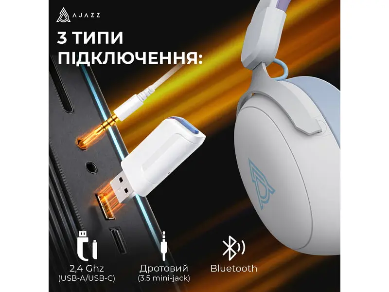 Навушники з мікрофоном Ajazz AHM08 MAX Purple/White/Blue (AHM08-MAX-PWB) - фото 6