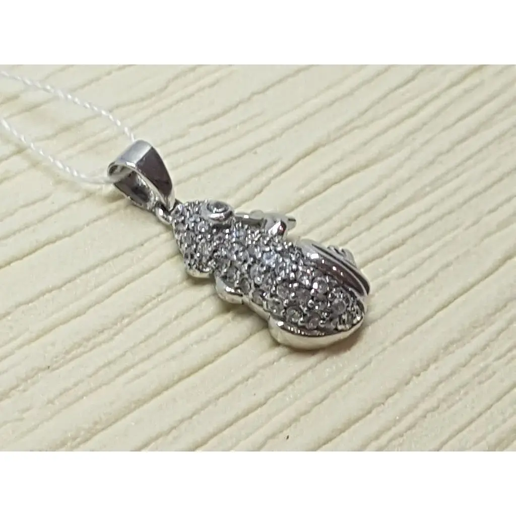 Срібна підвіска Золотий квартал з фіанітами. ЖАБА - фото 2