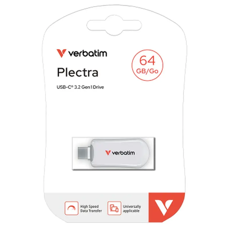 USB флеш накопичувач Verbatim 64GB Plectra White USB-C (30228) - фото 2