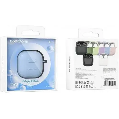 Наушники беспроводные Borofone BW29 Charm Space TWS в кейсе Azure blue 6974443389760 - фото 3