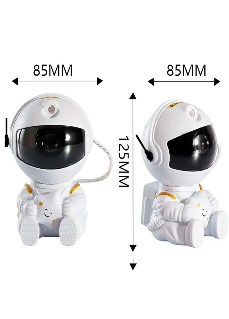 Нічник-проектор зоряного неба Астронавт Farraray mini дитячий обертання на 360 Білий - фото 2