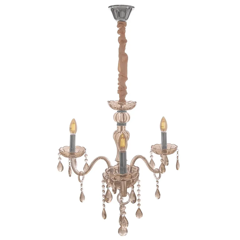 Люстра свеча Brille подвесная хрустальная E14 40W CH (BCL-684S/3) - фото 2