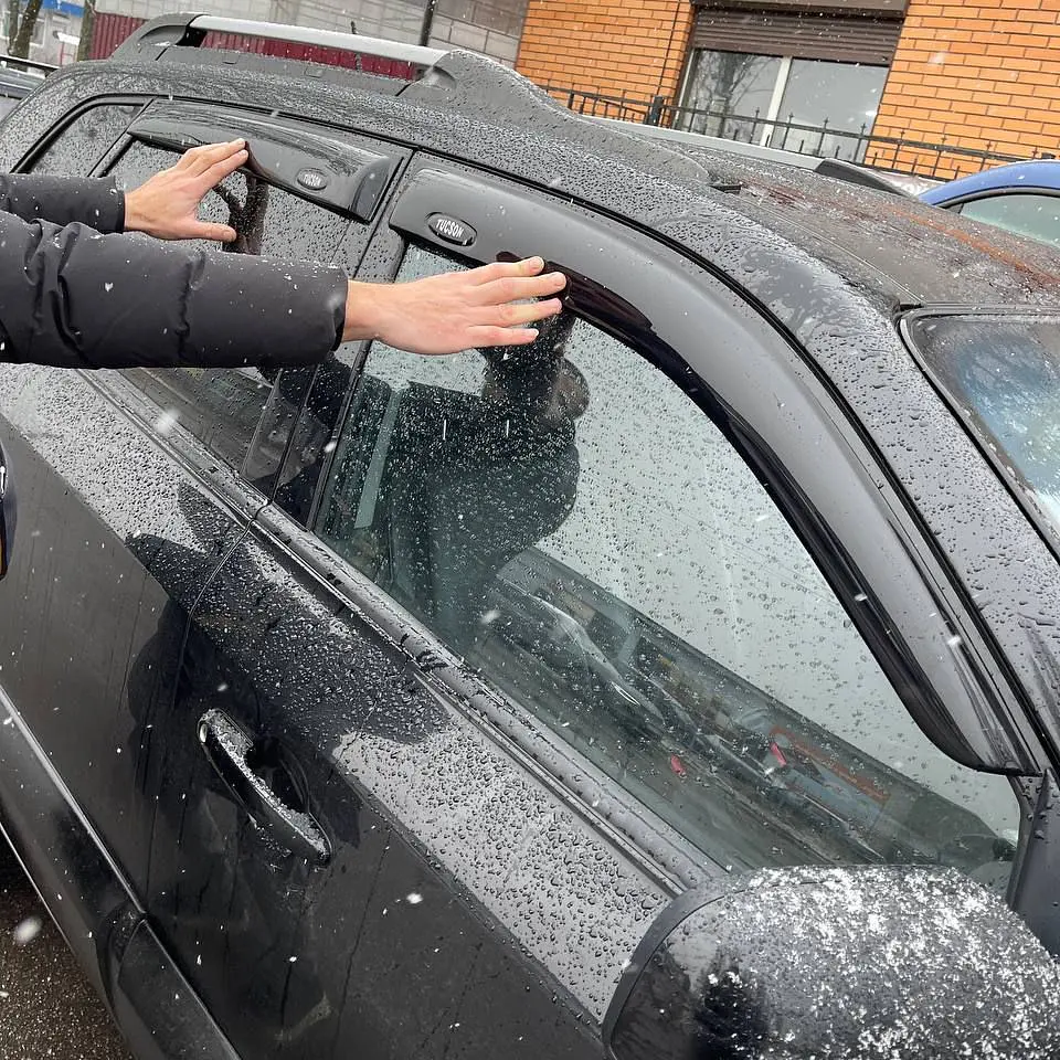 Дефлектори вікон вітровики Acrylic для Hyundai Tucson (JM) 2004-2010 Гнучкі - фото 2