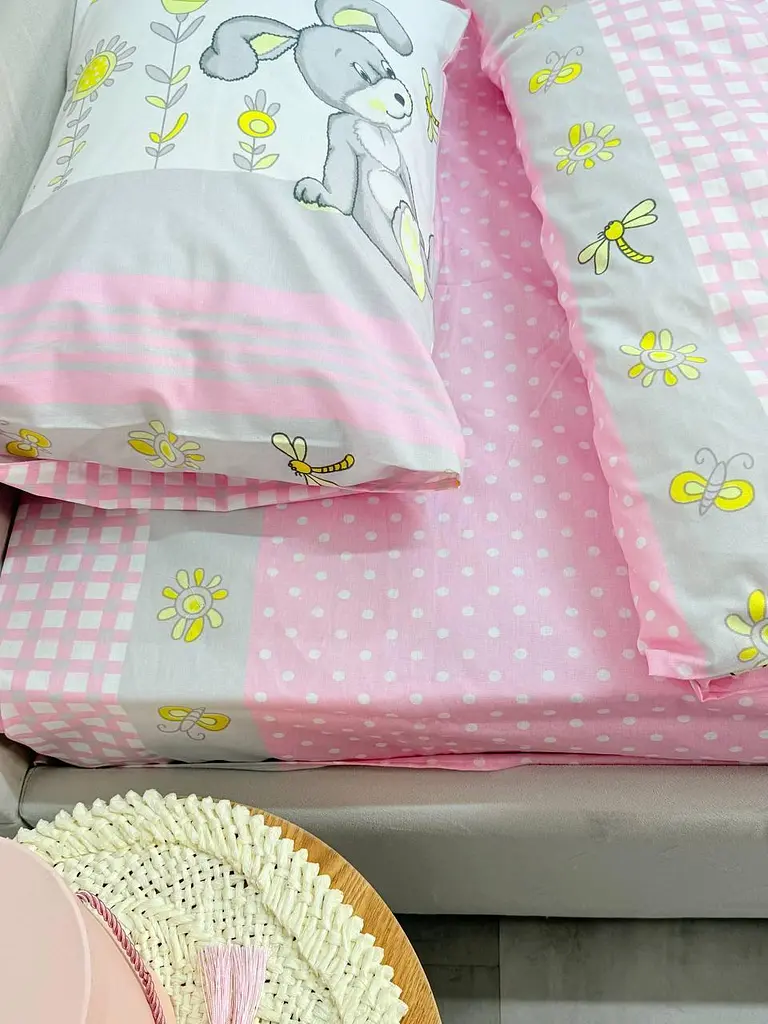 Дитячий комплект постільної білизни Ecotton 110х140 см Рожевий Зайчик (24900) - фото 5