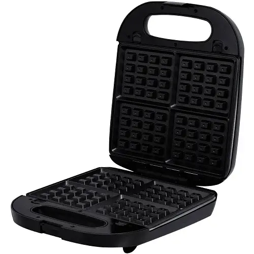 Мультимейкер Liberton LSM-5107, Black/Silver, 1400W, 4в1 гриль, трикутні сендвічі 4шт, бельгійські вафлі 2шт, горішки 12шт, антипригарне покриття, індикатор живлення та готовності, автоматичний контроль температури - фото 3