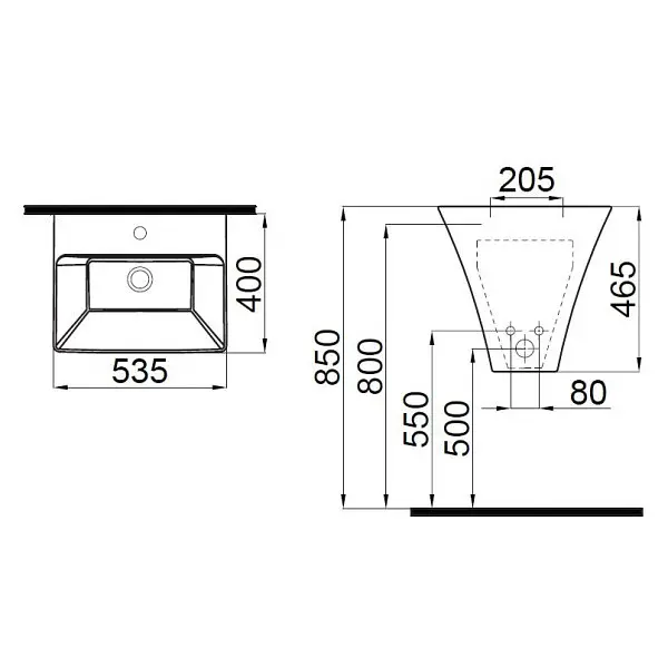 Раковина Idevit Halley 40x55 3201-2405, Білий - фото 3