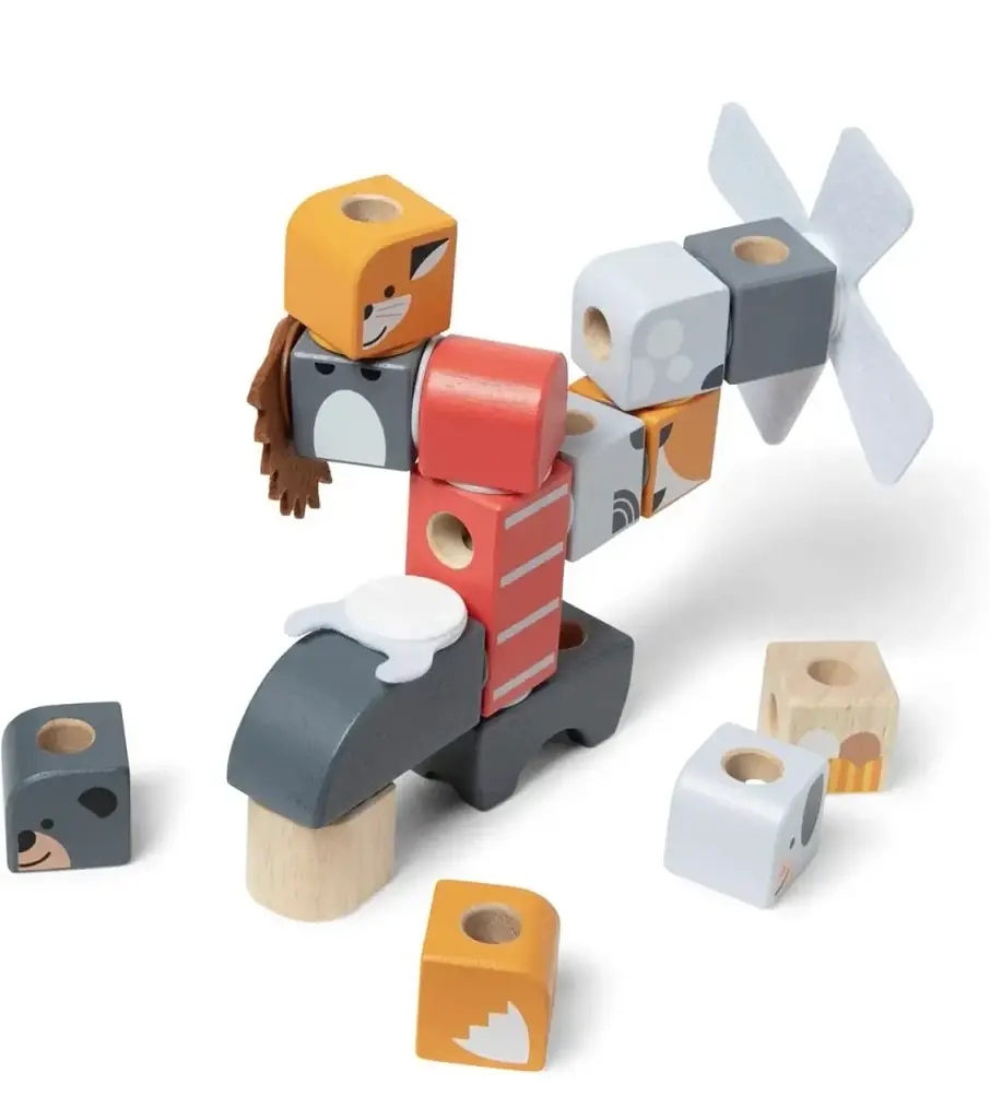 Дерев'яний конструктор Друзі лісових тварин Melissa & Doug Blockables Woodland Friends 16 деталей від 2 років (SKU-198) - фото 5