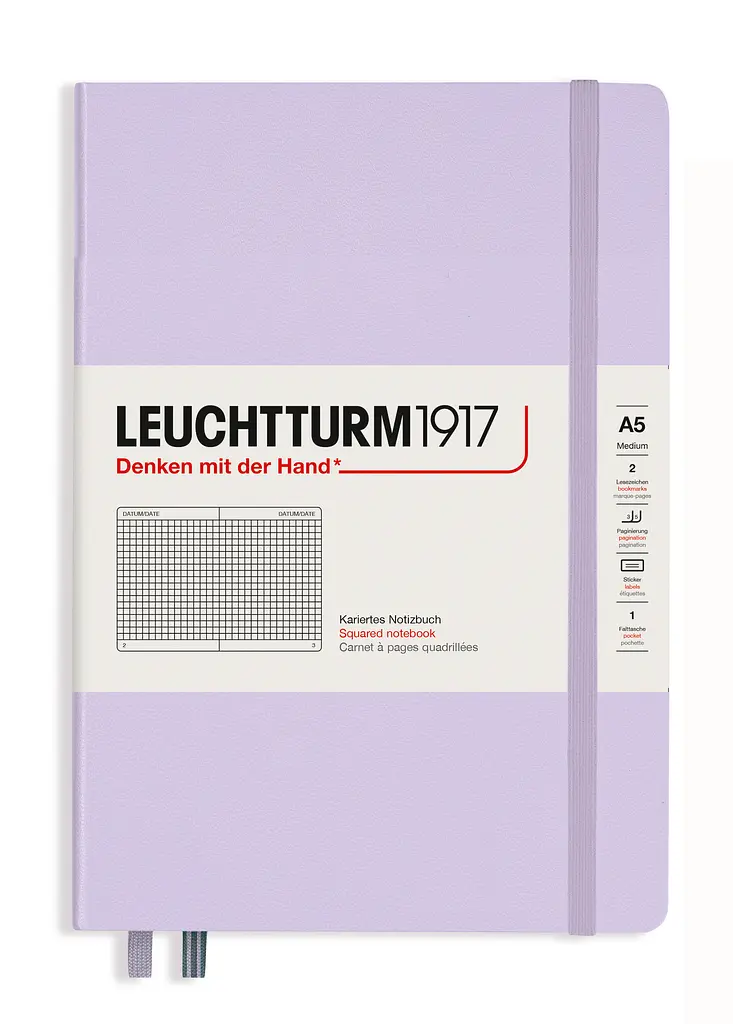 Блокнот Leuchtturm1917, Smooth Colours, Середній, Lilac, Клітинка (365483)
