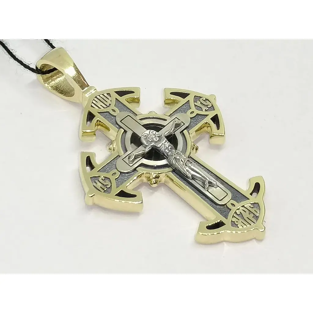 Золотий хрестик Харківська ювелірна фабрика Розп'яття Христа. 11483-ЧЕВРО - фото 2