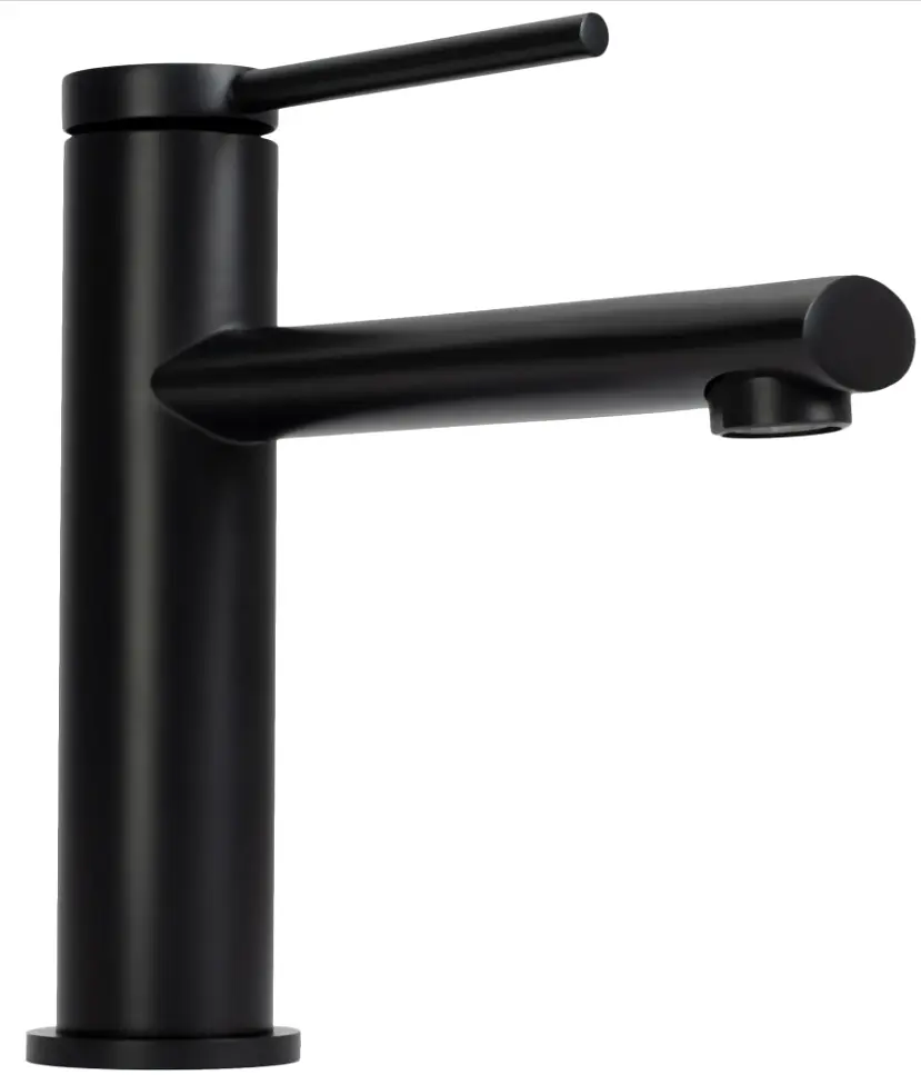 Змішувач для умивальника Rea Oval низький black REA-B6516, Чорний матовий - фото 4