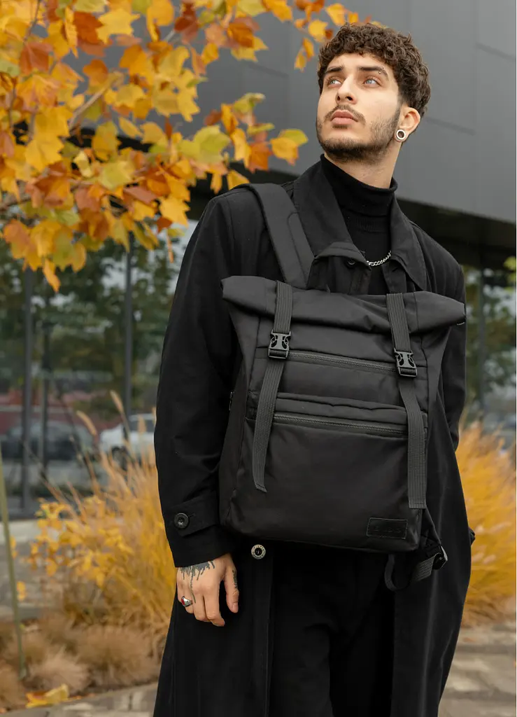 Мужской рюкзак Sambag RollTop ZARD черный тканевый 41 х 30 х 16 см (24238065m) - фото 5