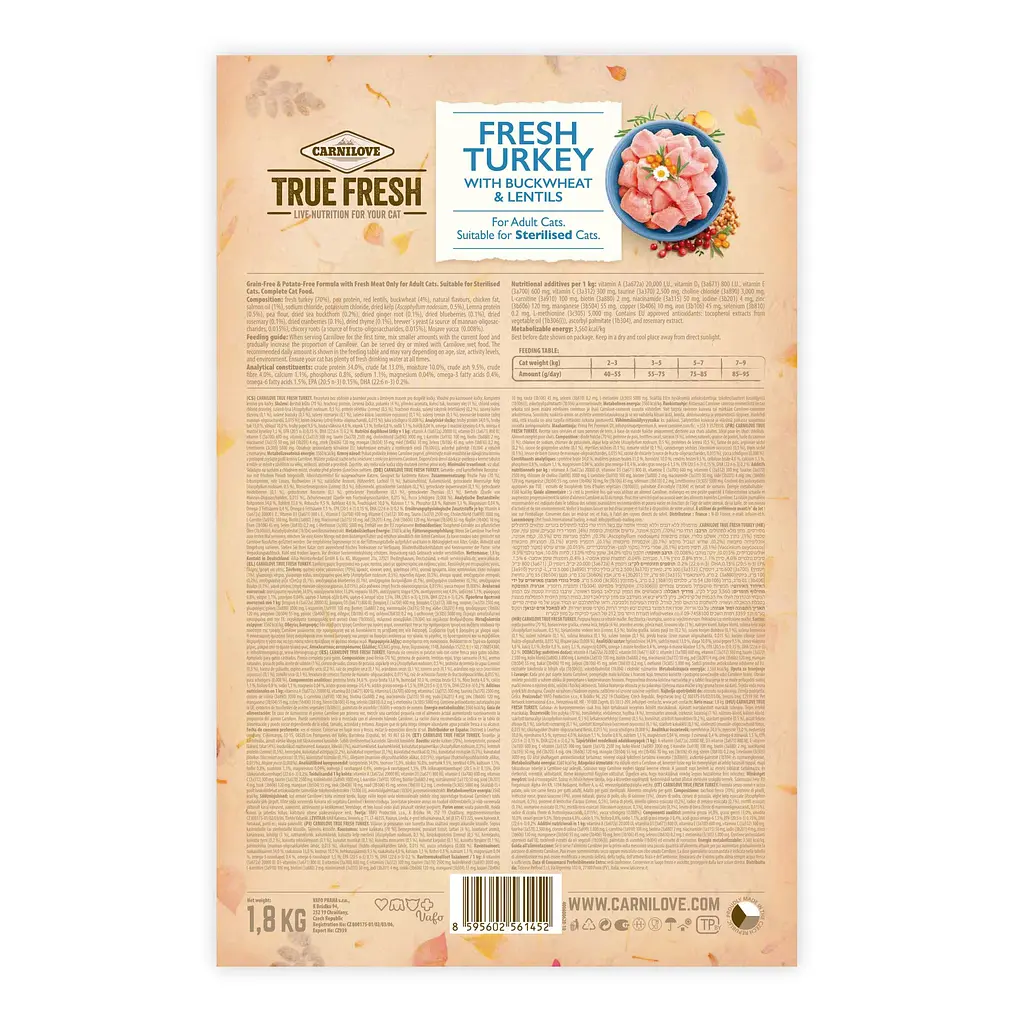 Сухий корм для дорослих котів Carnilove True Fresh Cat з індичкою 1.8 кг - фото 2