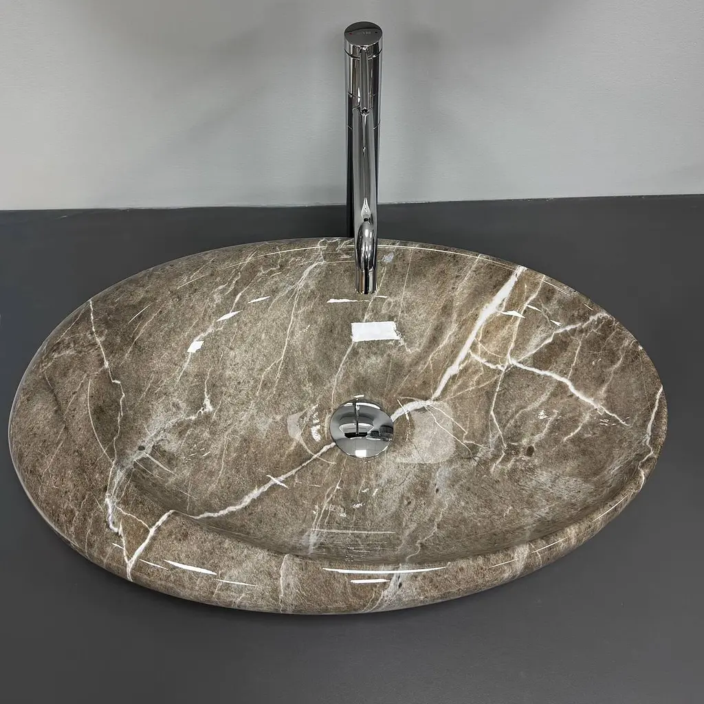 Умивальник VBI Vicenza накладний 58x36 см brown stone glossy VBI-014805 - фото 4