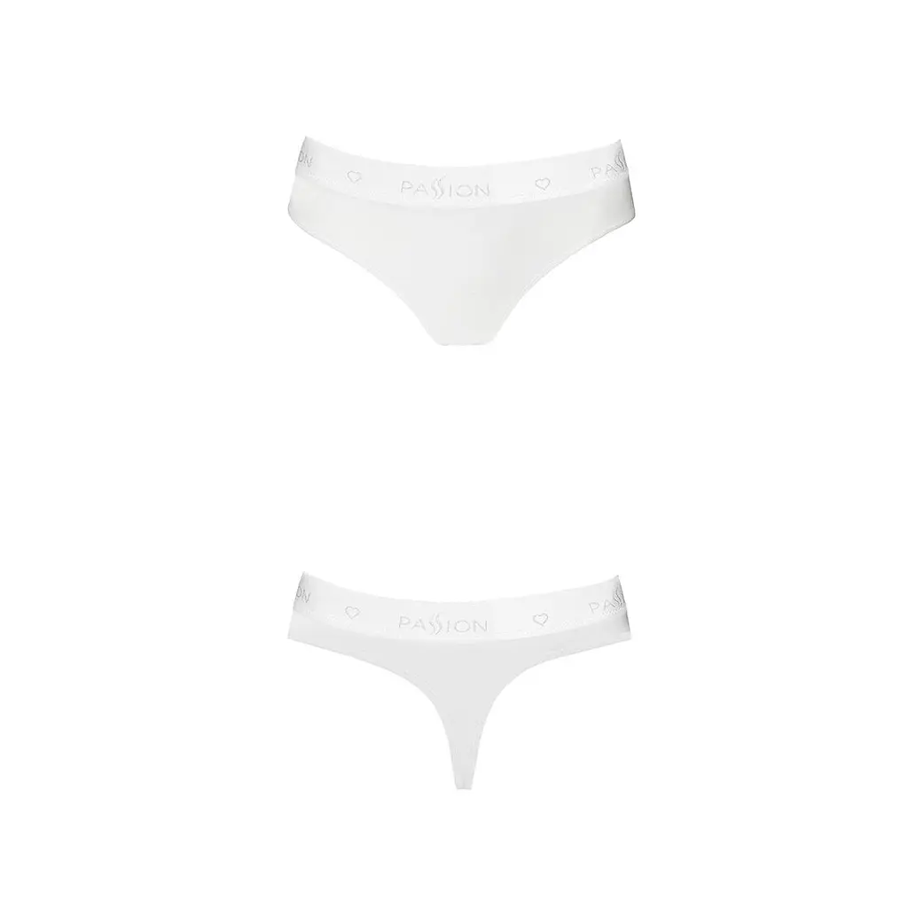 Трусики-бразиліана з бавовни Passion PS005 PANTIES XL, white - фото 5