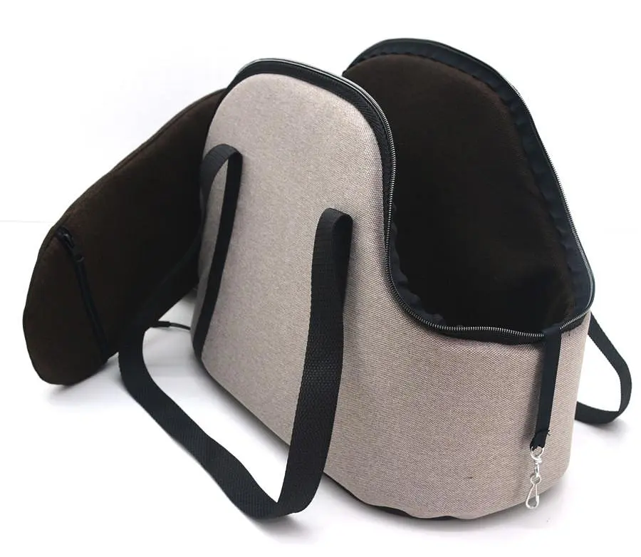 Сумка переноска для кошек и собак Zoo-hunt Loft №0 22х32х27 см бежевая - фото 3